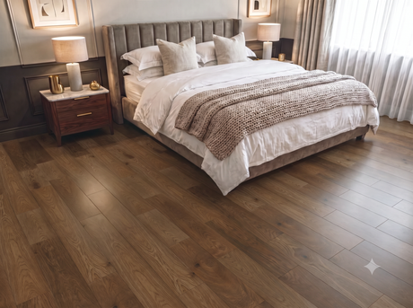 Pyrenees Smoked Engineered Click Wood Flooring – Brushed & Lacquered - 150mm Wide