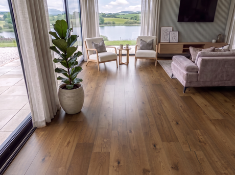 Pyrenees Rustique Smoked Engineered Oak Wood Flooring – Brushed & UV Oiled – 190mm Wide