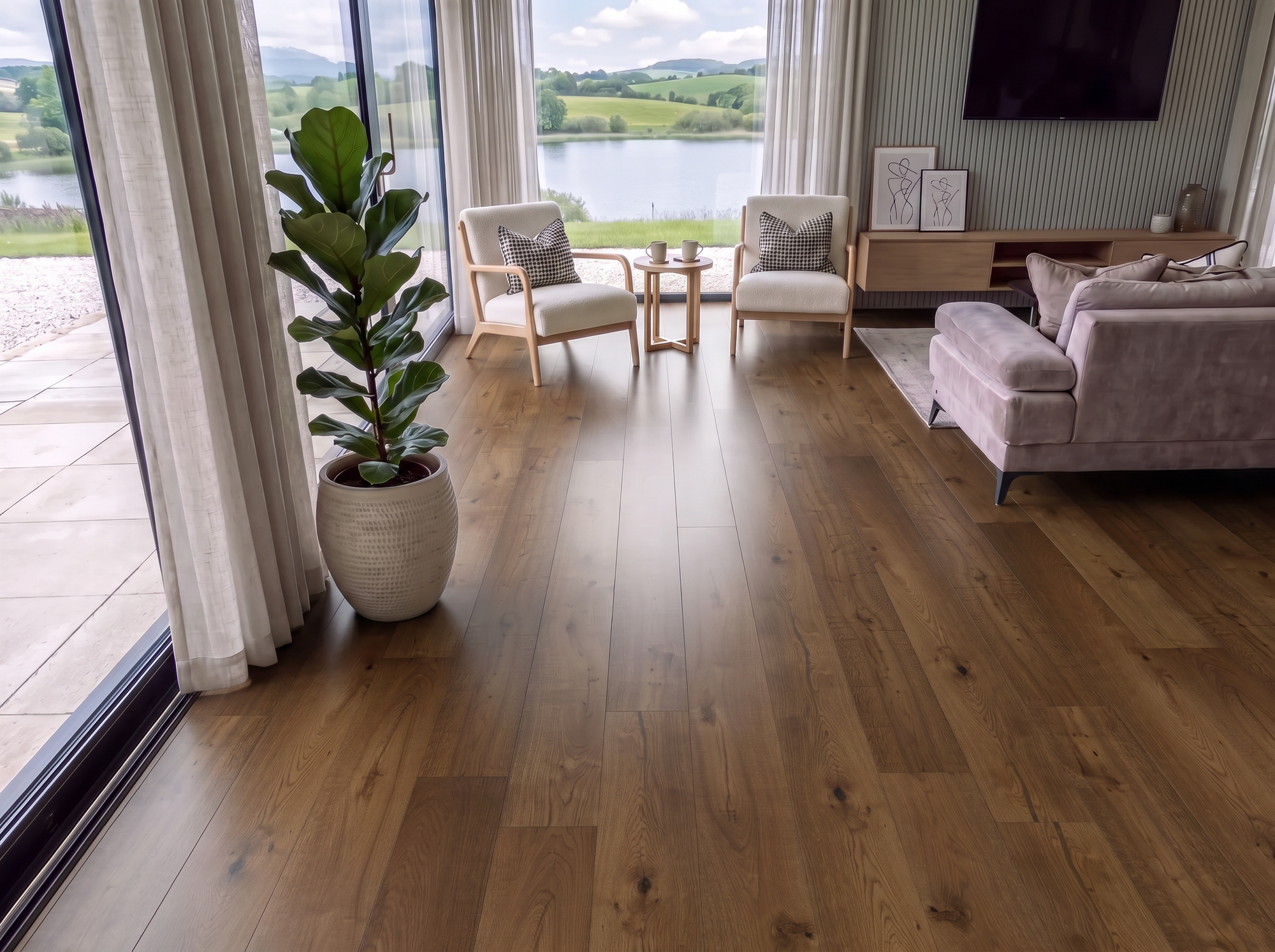 Pyrenees Smoked Engineered Wood Flooring – Brushed & Lacquered – 190mm Wide