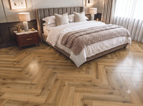 Severn Herringbone Parquet SPC Waterproof Vinyl Flooring - 126mm Wide - 8mm Thick