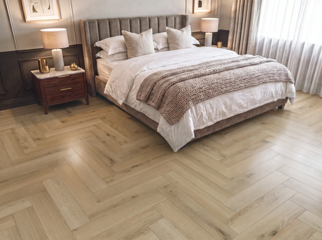Skyway Herringbone Parquet SPC Waterproof Vinyl Flooring - 126mm Wide - 8mm Thick