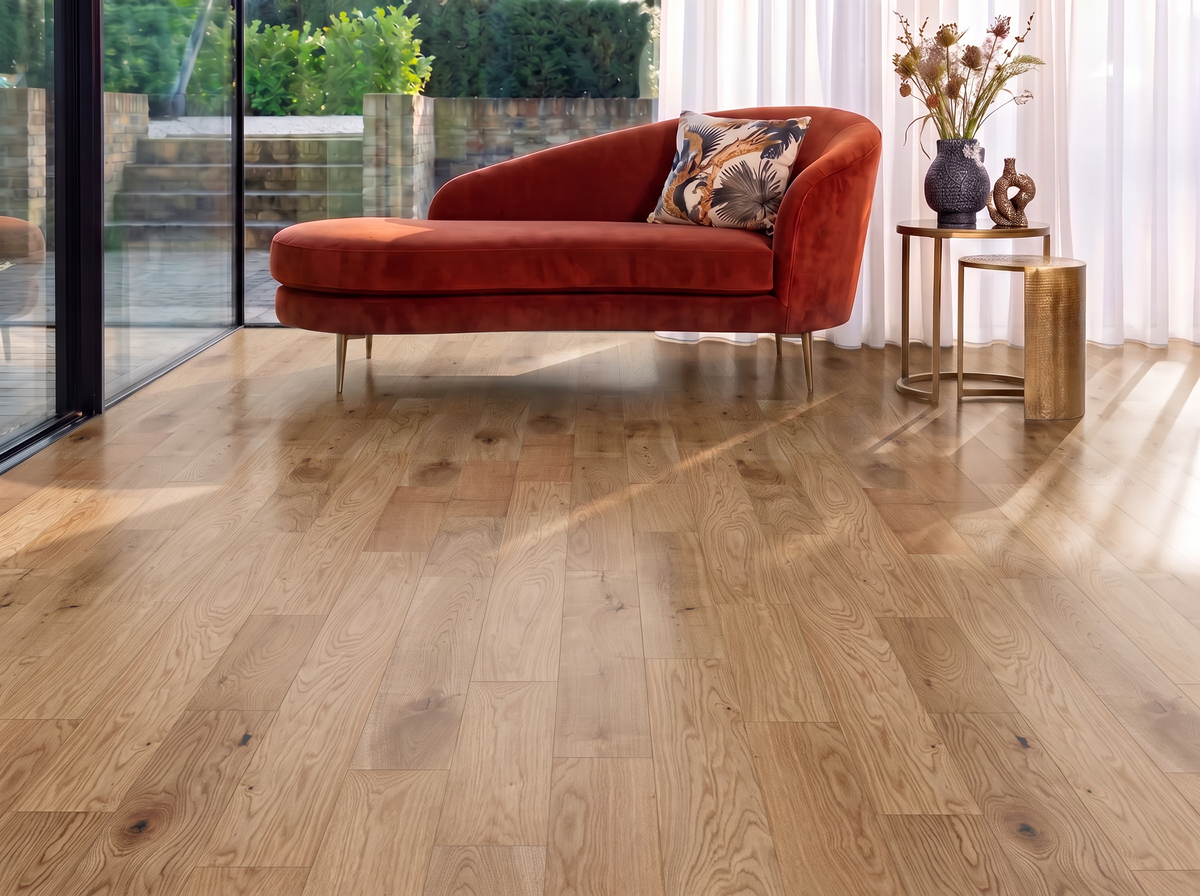 Smooth Oak Engineered Wood Flooring – Smooth Satin Lacquered - 125mm Wide