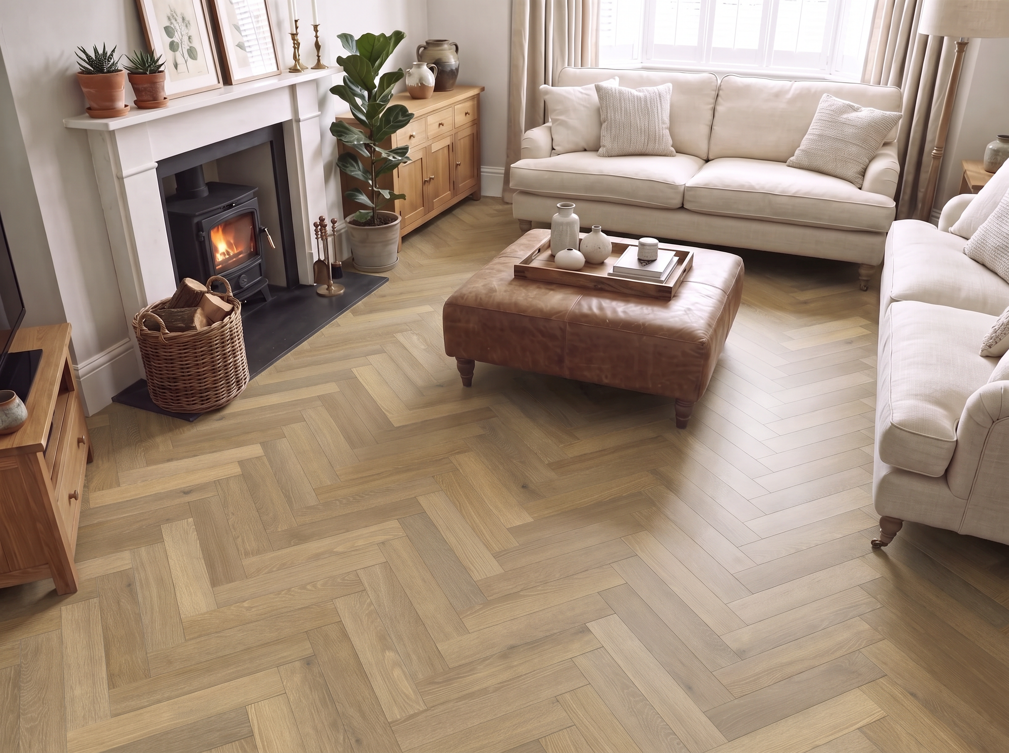 Soho Laminate Herringbone Parquet Flooring – 12mm Thick – AC4 Rated