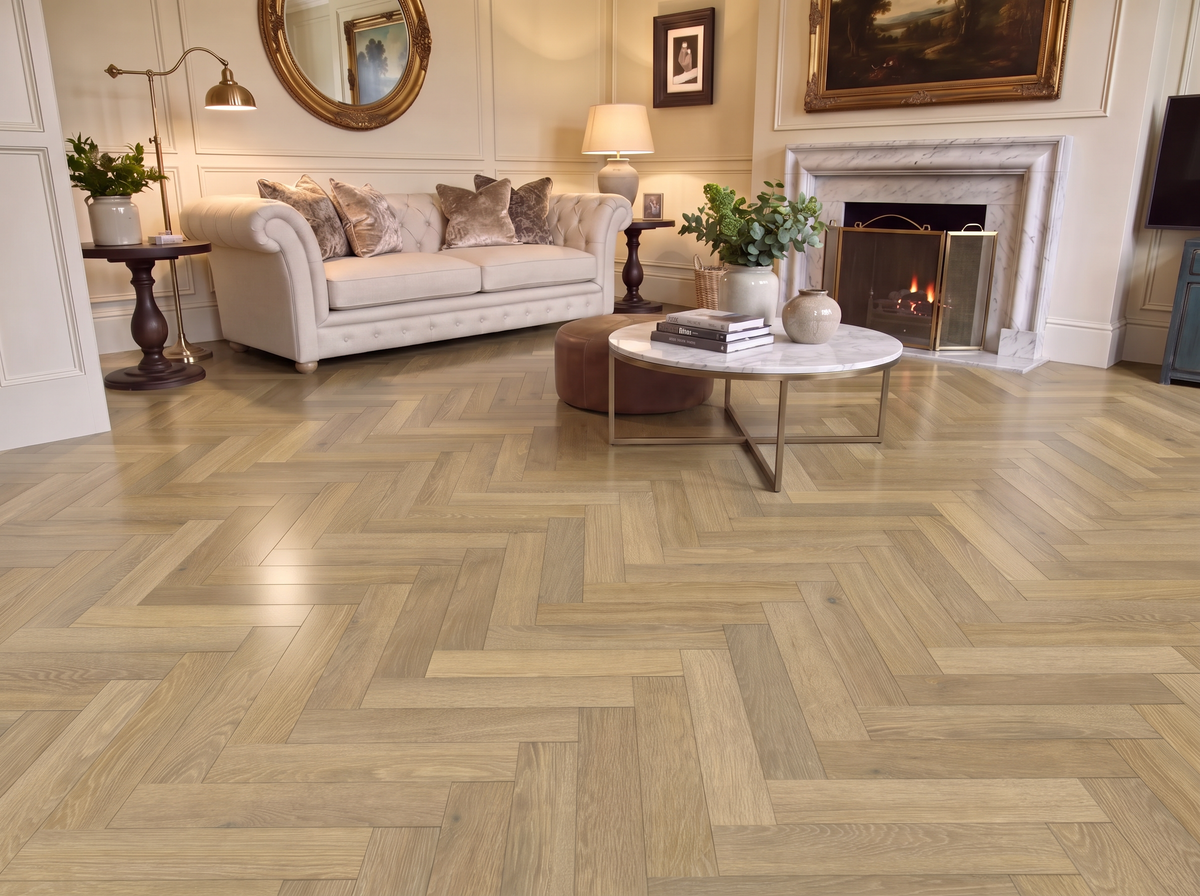 Soho Laminate Herringbone Parquet Flooring – 12mm Thick – AC4 Rated