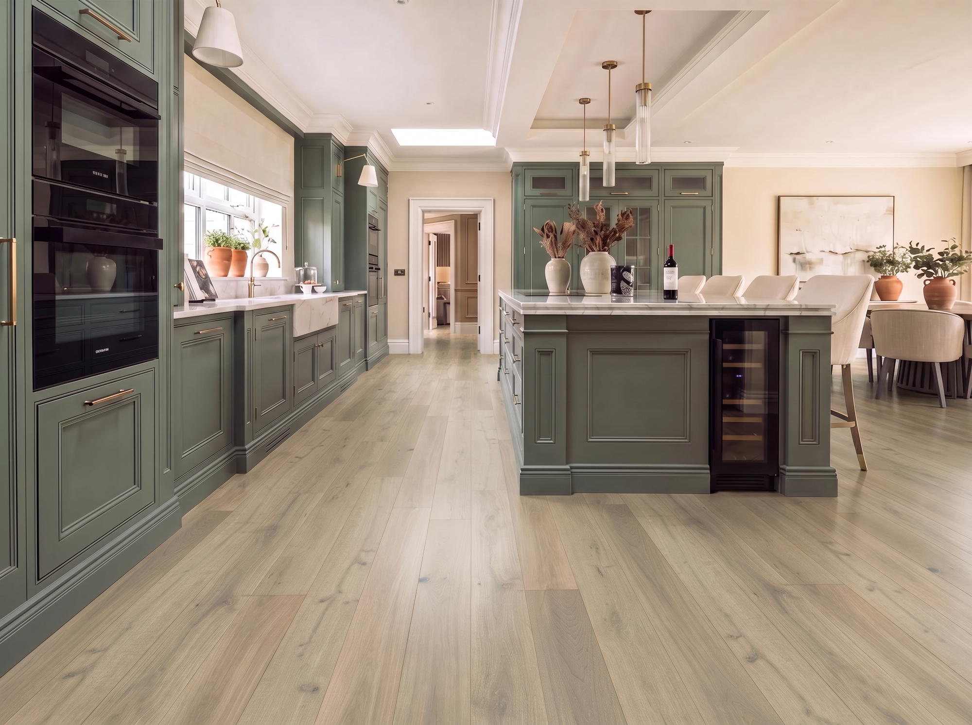 St Gallen White Oak Plank Engineered Wood Flooring – Brushed & Lacquered - 180mm Wide