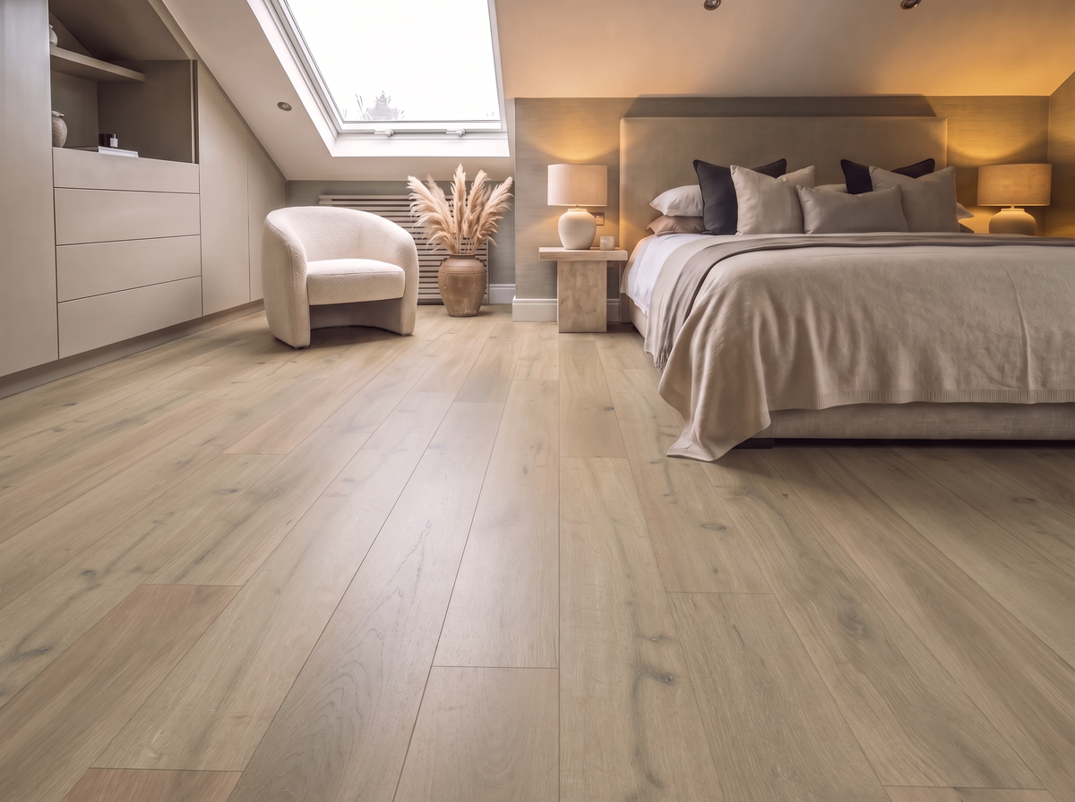 St Gallen White Oak Plank Engineered Wood Flooring – Brushed & Lacquered - 180mm Wide