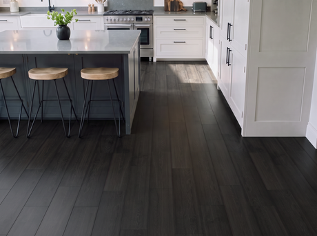 Stavanger Oak Plank Engineered Wood Flooring – Black Brushed & Lacquered - 150mm Wide