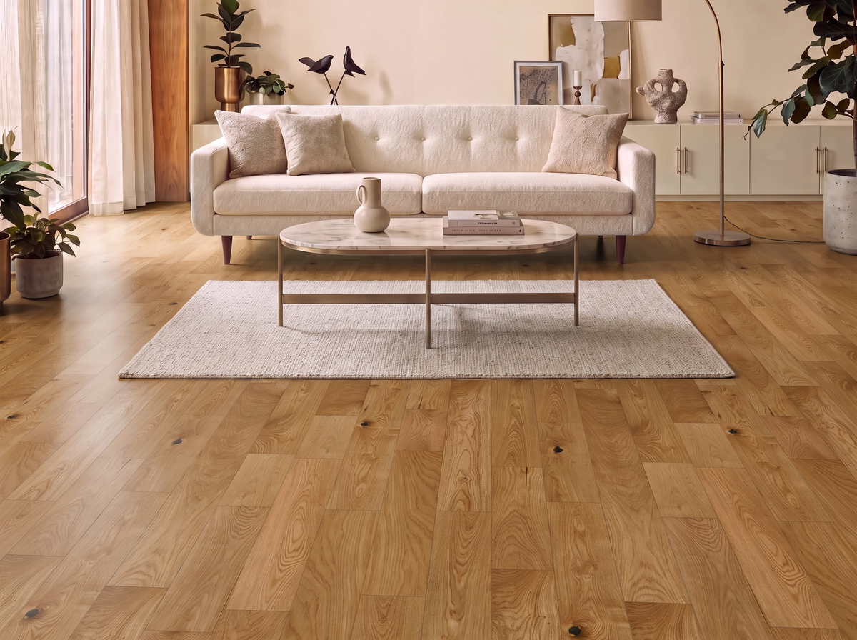 Stockholm Oak Engineered Wood Flooring - Smooth Lacquered - 125mm Wide