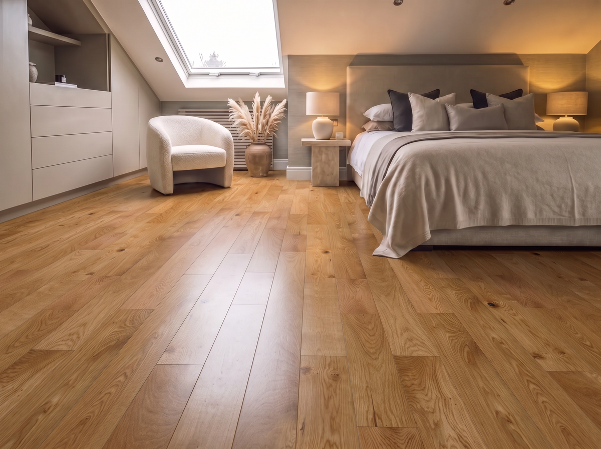 Stockholm Oak Engineered Wood Flooring - Smooth Lacquered - 125mm Wide