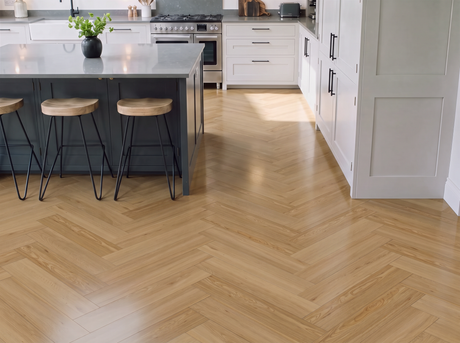 Sundial Herringbone Parquet SPC Waterproof Vinyl Flooring - 126mm Wide - 8mm Thick