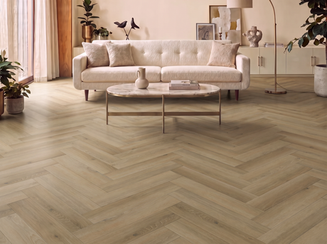 Zayed Herringbone Parquet SPC Waterproof Vinyl Flooring - 126mm Wide - 8mm Thick