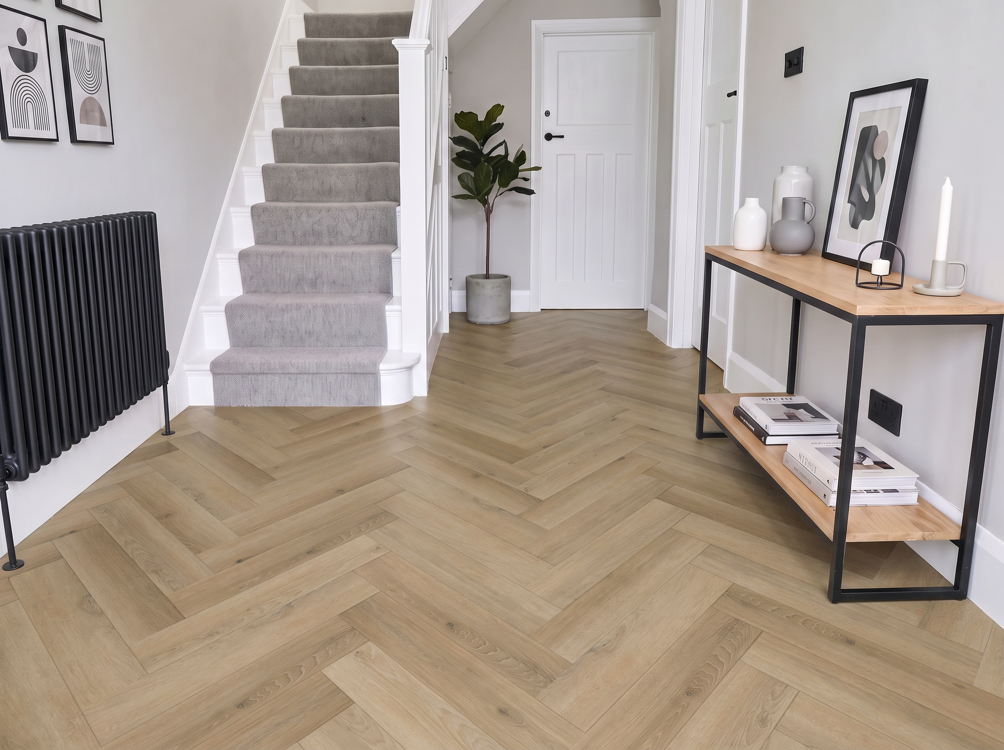 Zayed Herringbone Parquet SPC Waterproof Vinyl Flooring - 126mm Wide - 8mm Thick