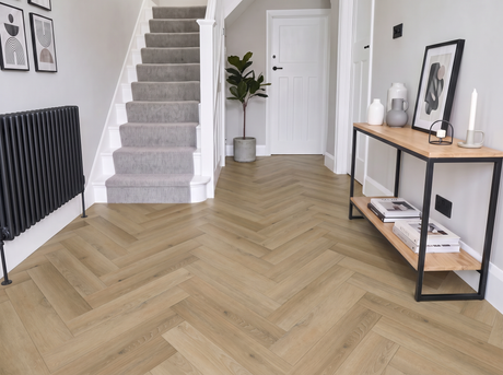 Zayed Herringbone Parquet SPC Waterproof Vinyl Flooring - 126mm Wide - 8mm Thick