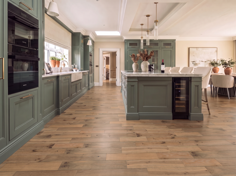 Zurich Oak Engineered Wood Flooring – Brushed, Whitewashed & Lacquered - 125mm Wide