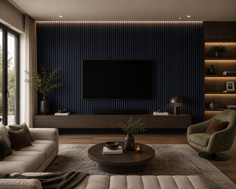 Winter Blue Wooden Wall Panelling – 21mm Thick (600mm x 2400mm)