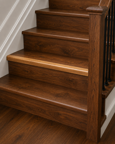 Williamsburg Walnut Laminate Stair & Riser Set – 13 Steps