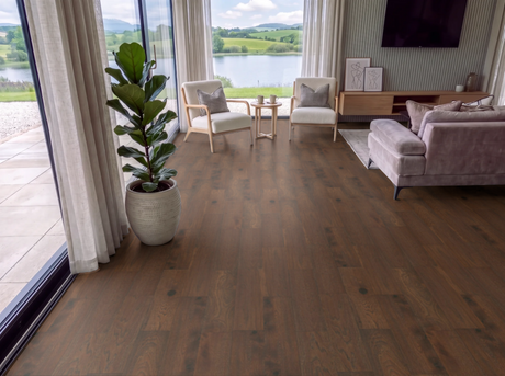 Oslo Dark Oak Engineered Wood Flooring – Brushed & Lacquered - 150mm Wide