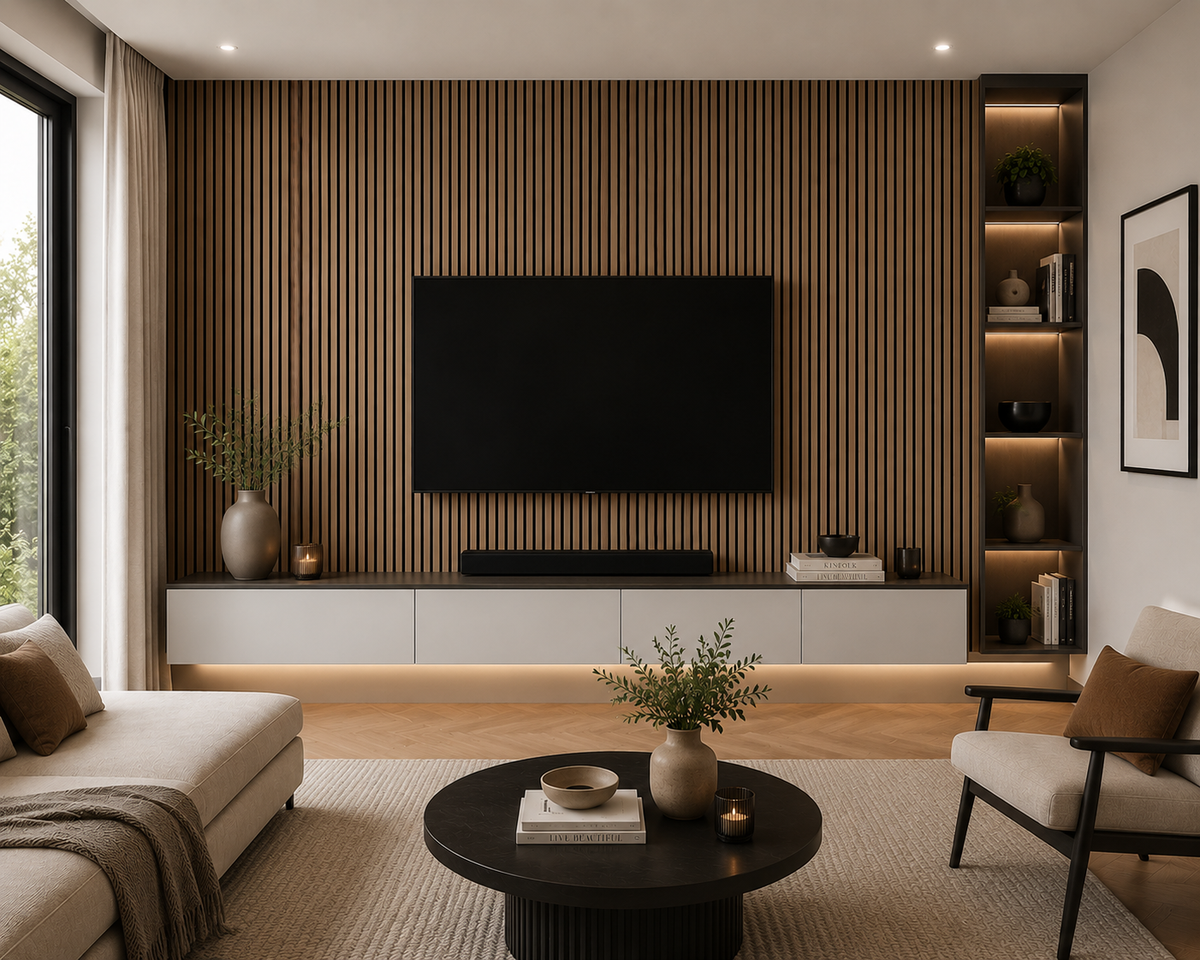 Walnut Kefalonia Wooden Wall Panelling – 21mm Thick (600mm x 2400mm)